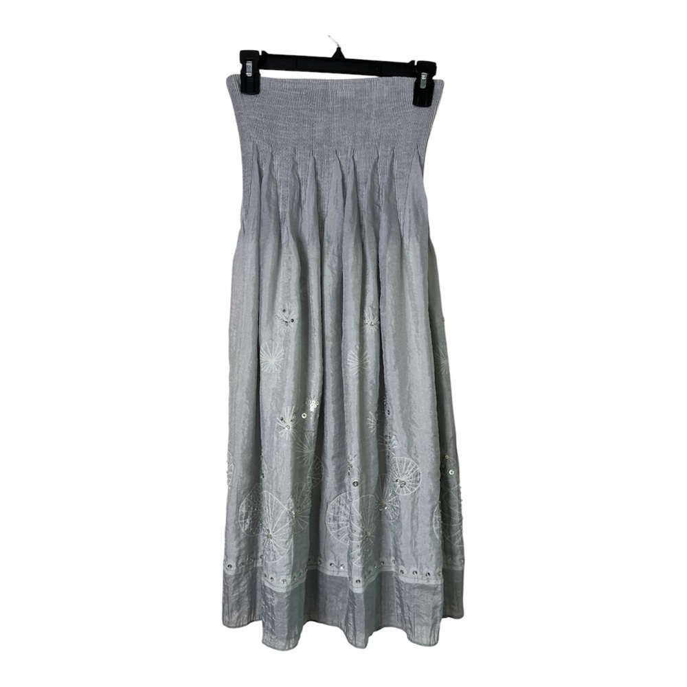 Lapis Anthropologie Women’s Light Gray Convertible Strapless Dress OR Skirt OS - Picture 3 of 7